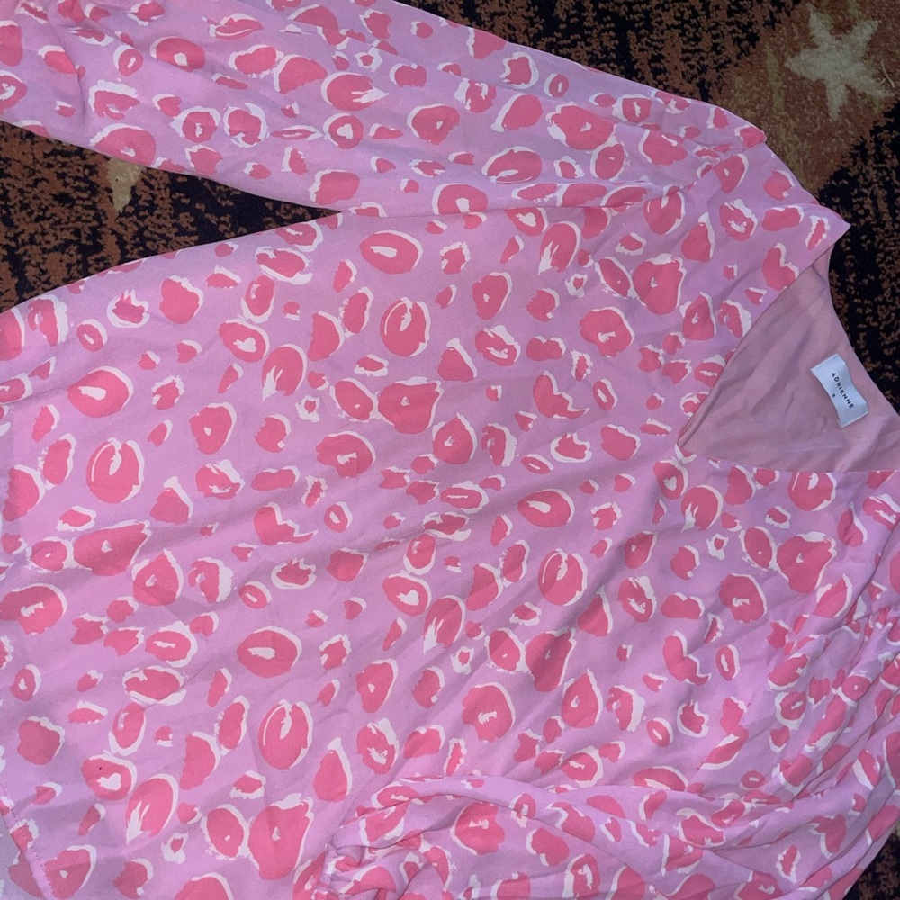 Adrienne Pink Patterned Blouse - image 1